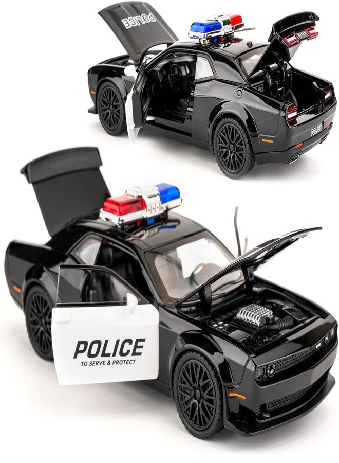 STOFFIER GARTEN Exclusive Police Alloy Metal Pull Back Die-cast Car Scale Model with Sound Light Toy for Kids, Metal Model Toy Car with Sound and Light, (1:24 Scale) - Image 2